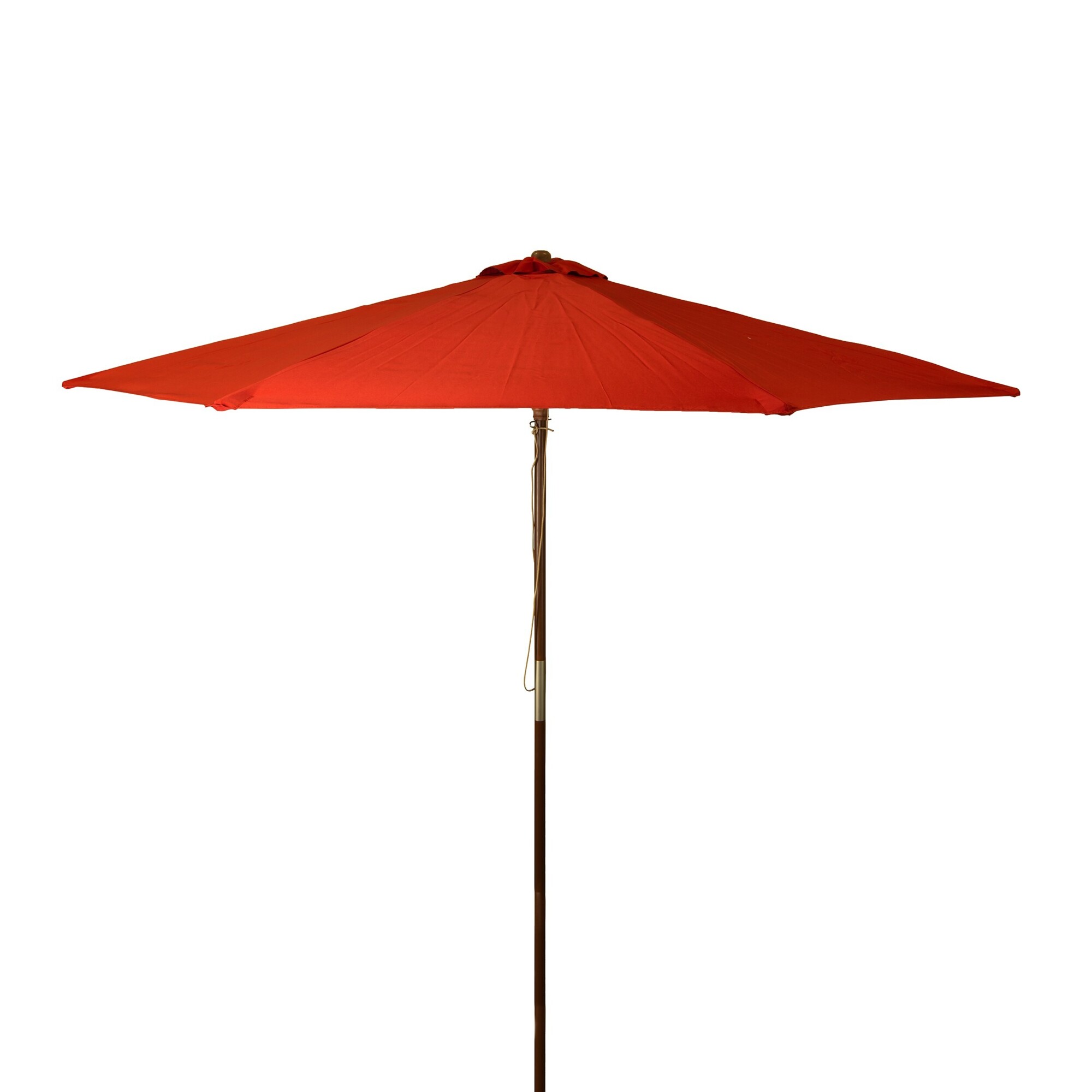 Heininger DestinationGear, Classic Wood 9ft. Market Umbrella in Burnt Chili, Shape Octagon, Model# 1127